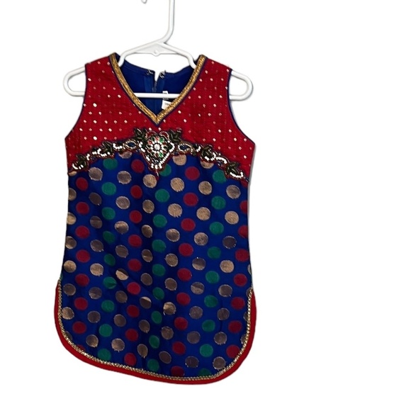 Little Girl Pakistani Indian Kurta Trouser Dress Embroidered, Size 24
